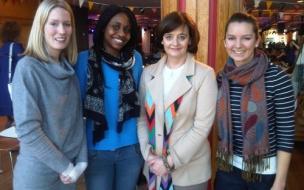 Cherie Blair with BusinessBecause' Kate, Ifeatu and Sian