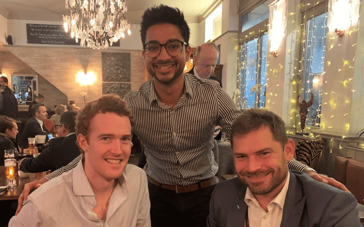 Cambridge MBA grads, and Bond180 founders, Conor, Parth, and Phil (left to right)