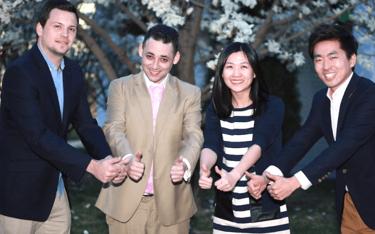 Michael (center, left) chose an MBA in China to change his career trajectory