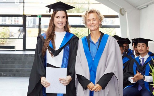 Jessica (left) graduated with an MBA from Copenhagen Business School in 2018