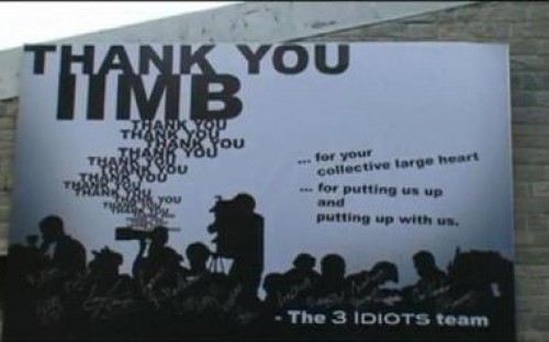 The 3 Idiots team expressing their gratitude to the IIM Bangalore management