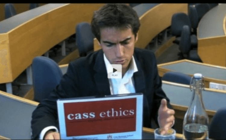 Cass Business School student Edouard Larpin debates ethics