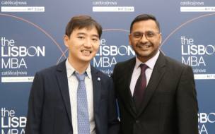 The Lisbon MBA Católica|Nova in collaboration with MIT Sloan helped Sarim Hussain (right) land a job with Microsoft and launch a startup ©dusanpetkovic /iStock
