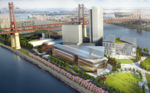 An artist's impression of Cornell Tech's campus on Roosevelt Island, New York