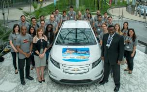 General Motors CEO Mary Barra, second left, front row, with MBA students (© General Motors)